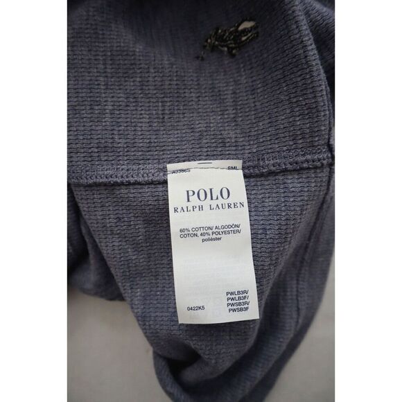 Polo Ralph Lauren PWSB3F Men's Sz XL Blue Waffle Knit Crew Neck S/S Lounge Shirt - Picture 3 of 8